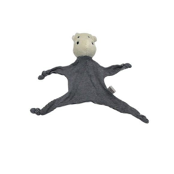 Topomini Hippo Lovey Striped Knit knotted Blue‎ White Embridered 10" - Picture 1 of 6